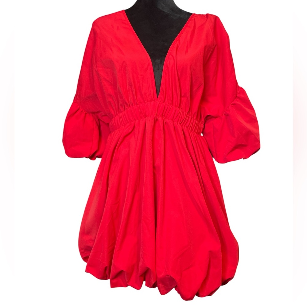 NWT Shein SXY Elegant Red Puffy Women's Mini Dress